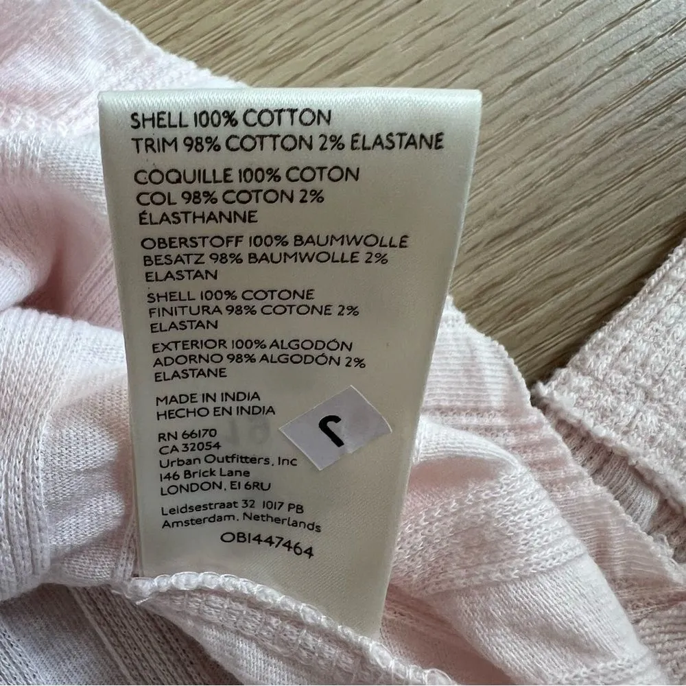 NWT Free People Wild Hearts Long Sleeve Henley Blush Pink Shirt Size Medium - Image 8