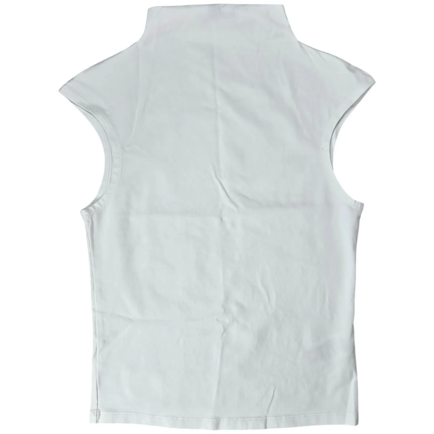 J. Crew‎ Fitted mockneck tank top in stretch cotton blend White S BY373 - Image 2