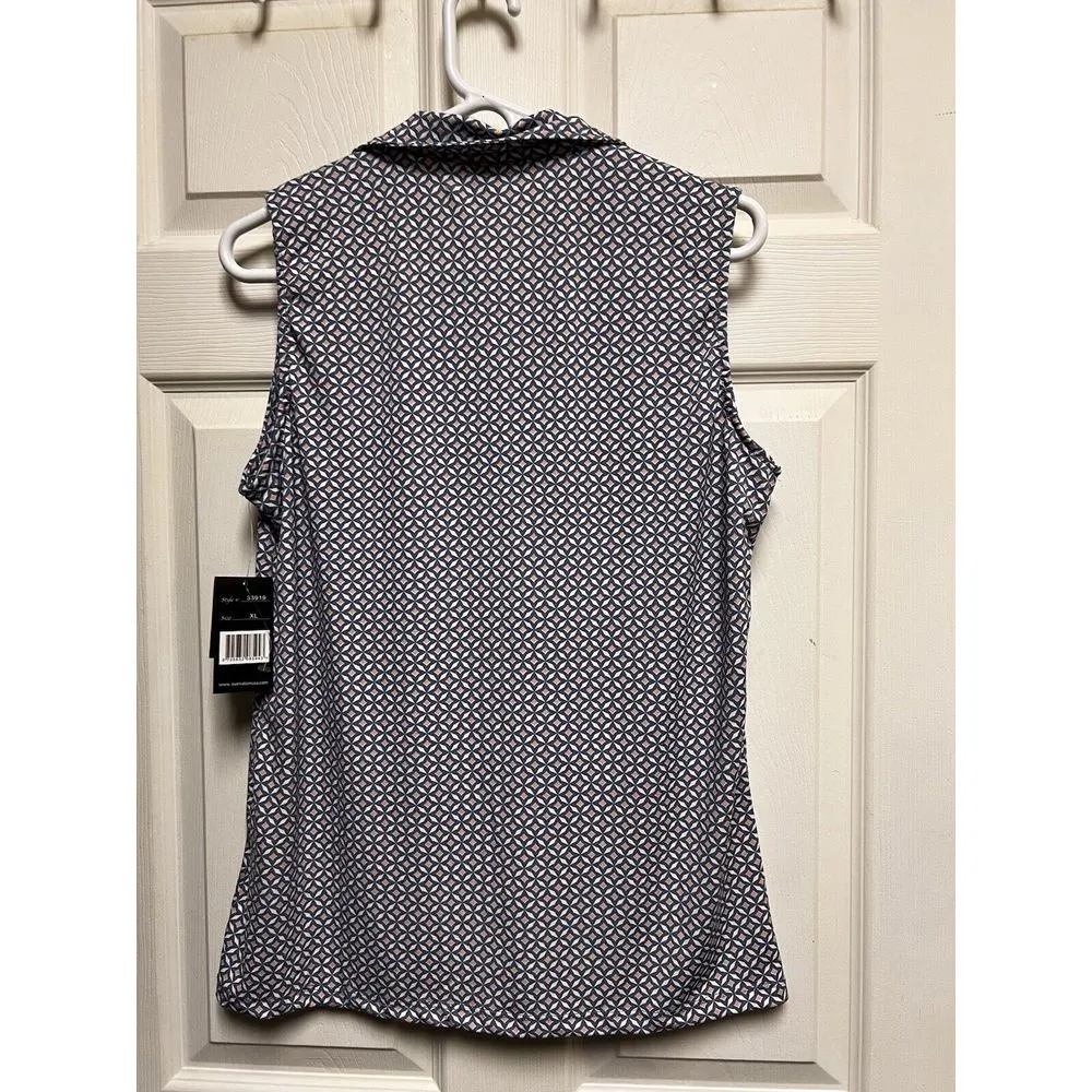 NWT Laura Ashley Blue X-Large XL  Blouse Top Shirt‎ Stretch New With Tags 0166 - Image 5