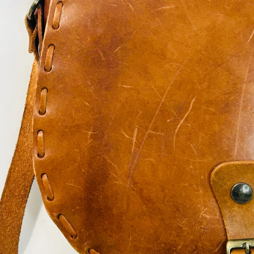 Mid Century 1960’s Brown Leather Hand Woven Saddle Bag EL CALIFORNIANS - Image 11