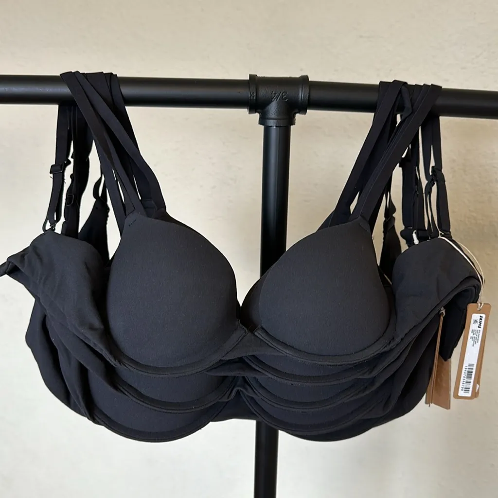 NWT SKIMS‎ Fits Everybody Demi Push-Up T-Shirt Bra BR-UWR- 2295 ONYX 32A - Image 11