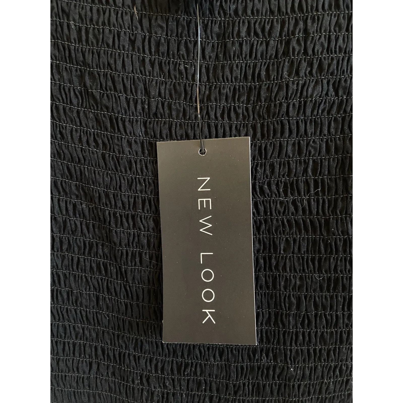 New Look Black Smocked Ruffle Hem Puff Sleeve Romper 1pc Outfit Womens 2 NEW NWT - Image 8