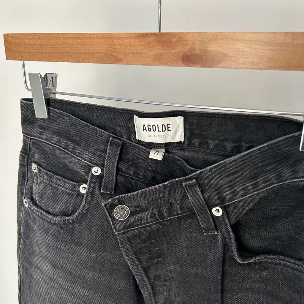 Agolde Criss Cross Black Jean Size 22 - Image 2