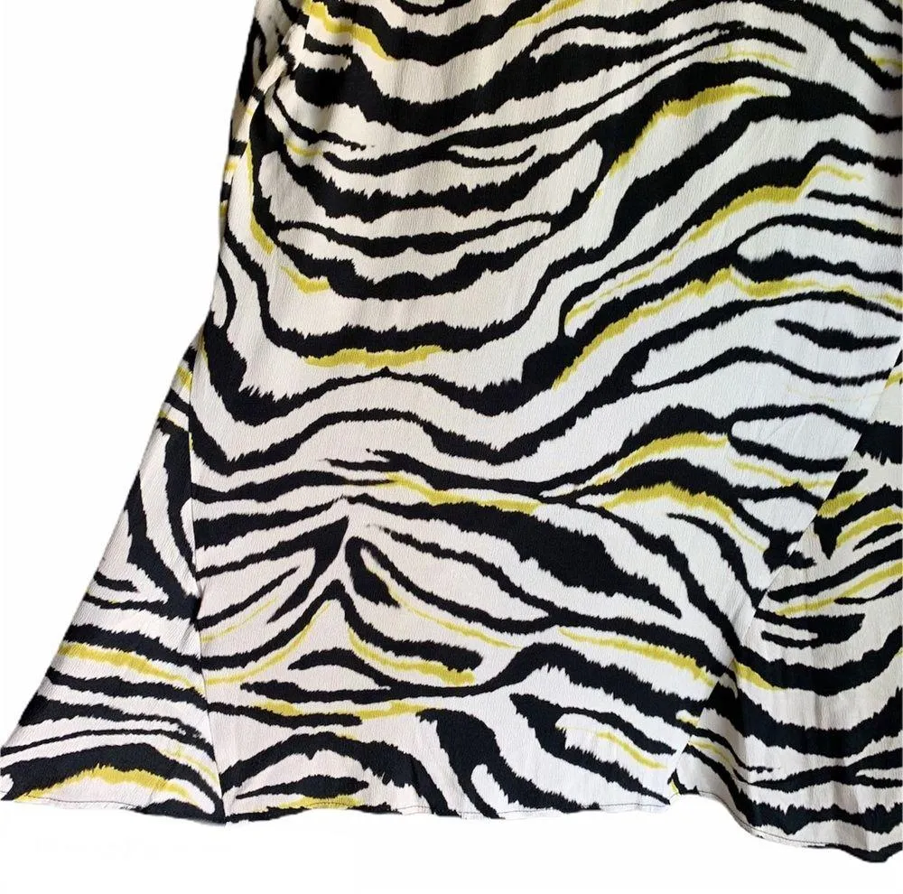 NWT Zara Zebra Print V Neck High Low Blouse Top - Image 6