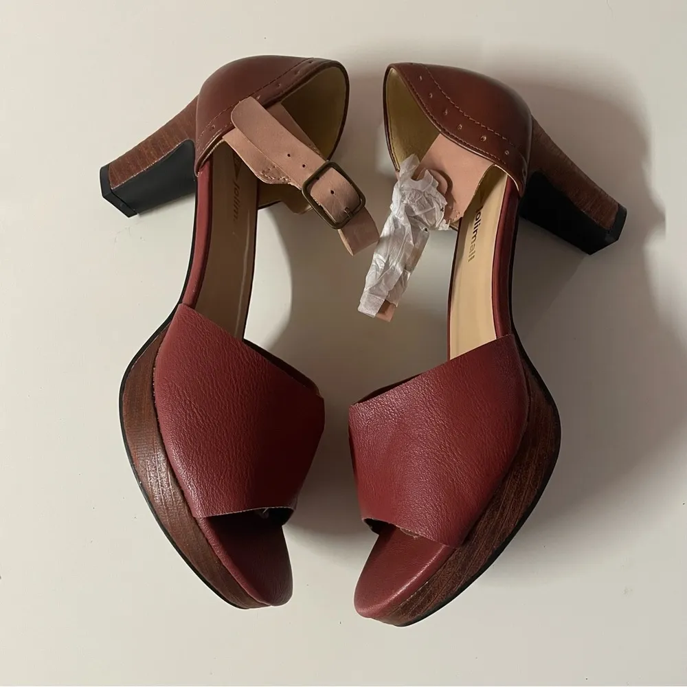 Jolimall Pink/Reddish-Brown/Brown ColorBlock Soft Faux Leather Heel NWOB Sz 8 - Image 3