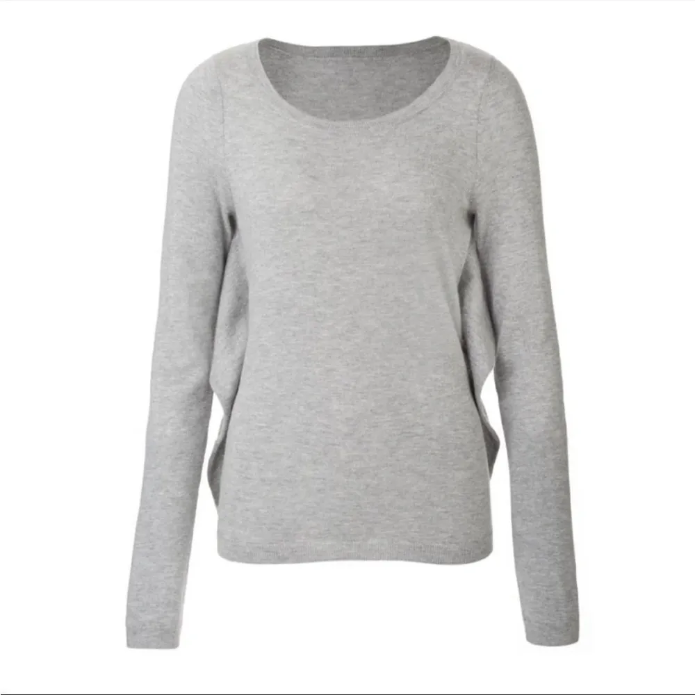 Olivia Palermo for Chelsea28 Ruffle Open Back Sweater in Grey Size Small - Image 2