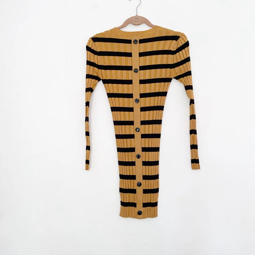 NWOT ZARA Striped Button Back Dress BodyCon Bloggers Fav - Image 9