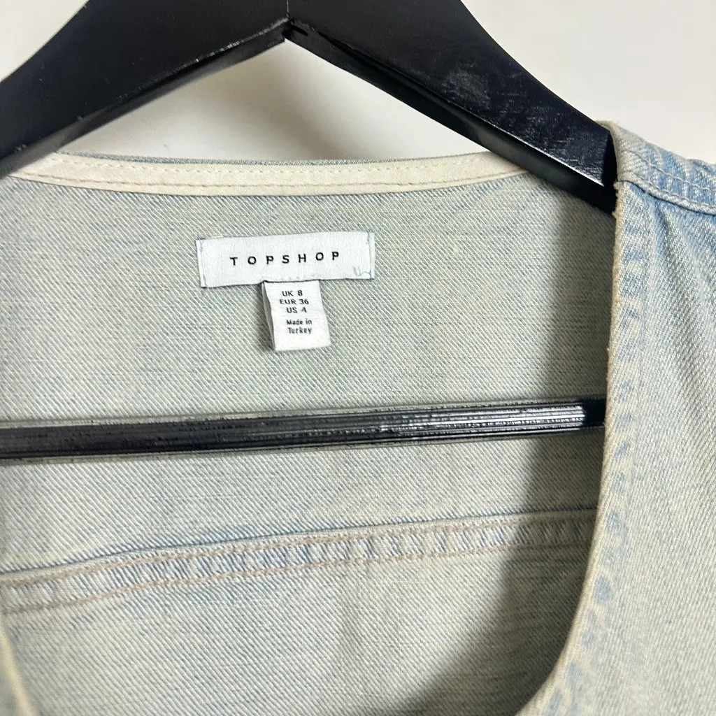 TOPSHOP Sleeveless Denim Maxi Dress in Bleach Size US 4 - Image 4