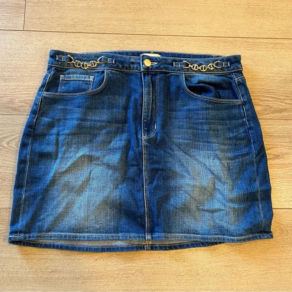 L’Agence Arlene Denim Mini Skirt Century Faded Medium Wash Size 31 - Image 2