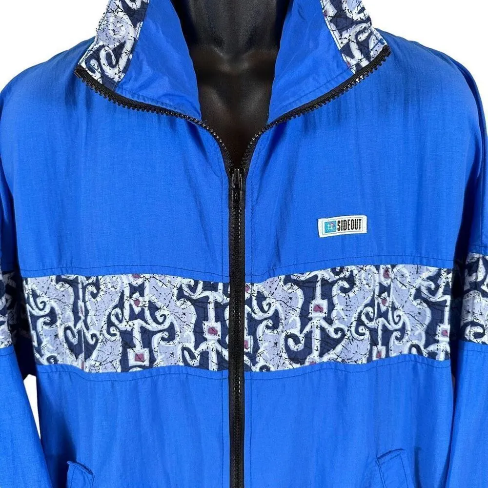 Vintage Sideout Windbreaker Unisex Size Large Blue - Image 3