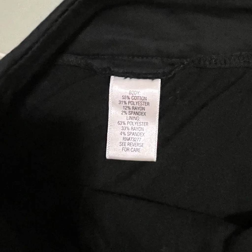 Croft & Barrow Black Scalloped Edge Pencil Skirt Skort Sz 4 - Image 5