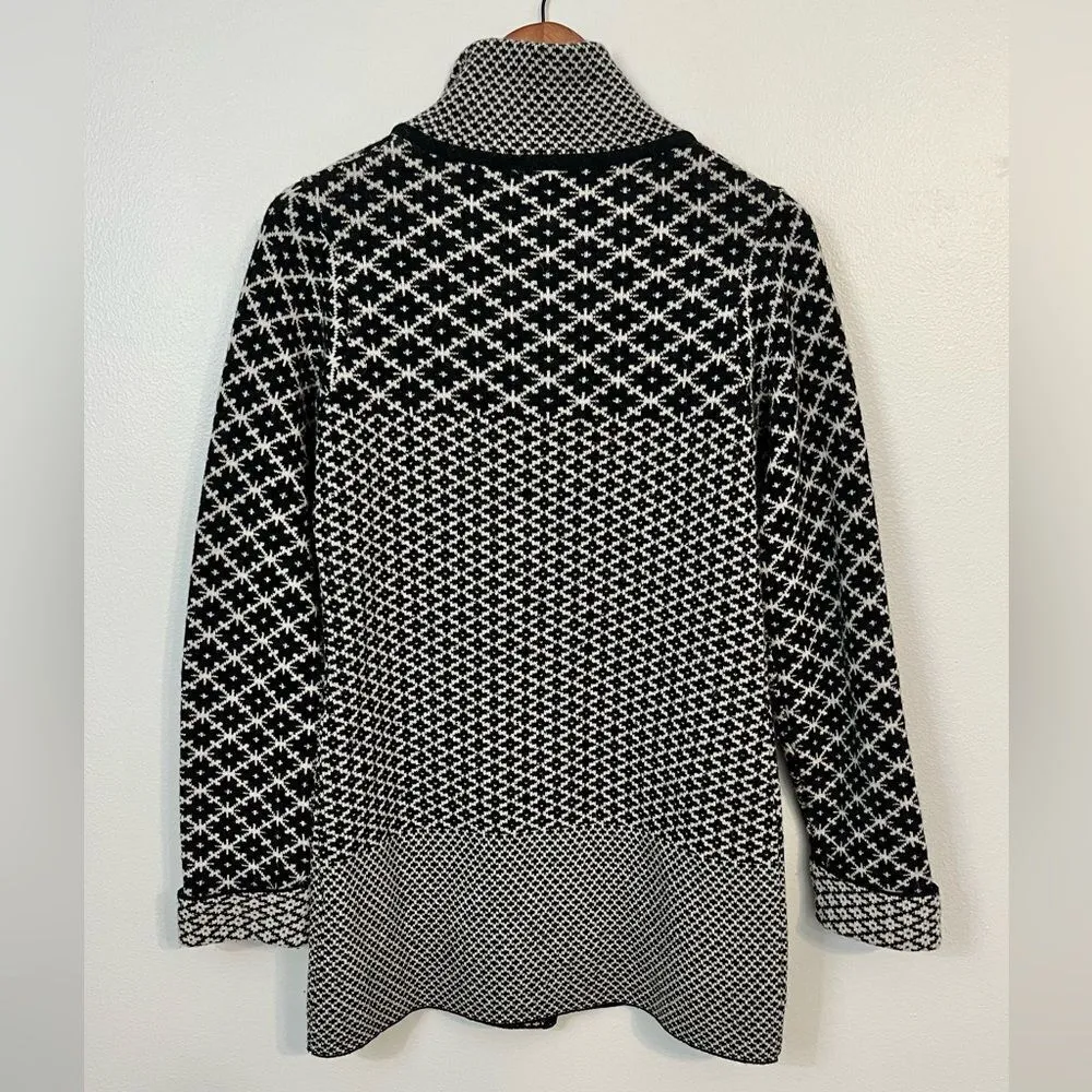 Chiaramente Wool Blend Sweater Coat Made in Italy Black Size M - Image 4