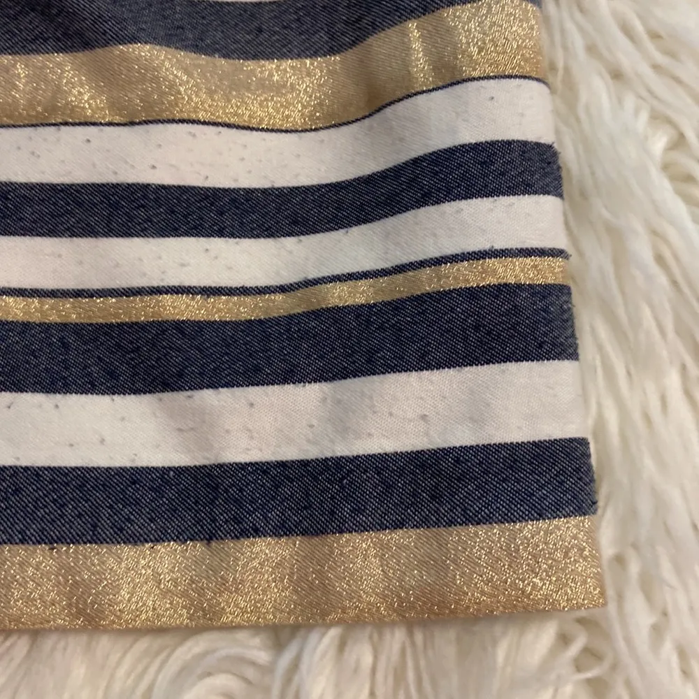 J.Crew Skirt size 0 condition is good color is gold with blue and white - Image 6