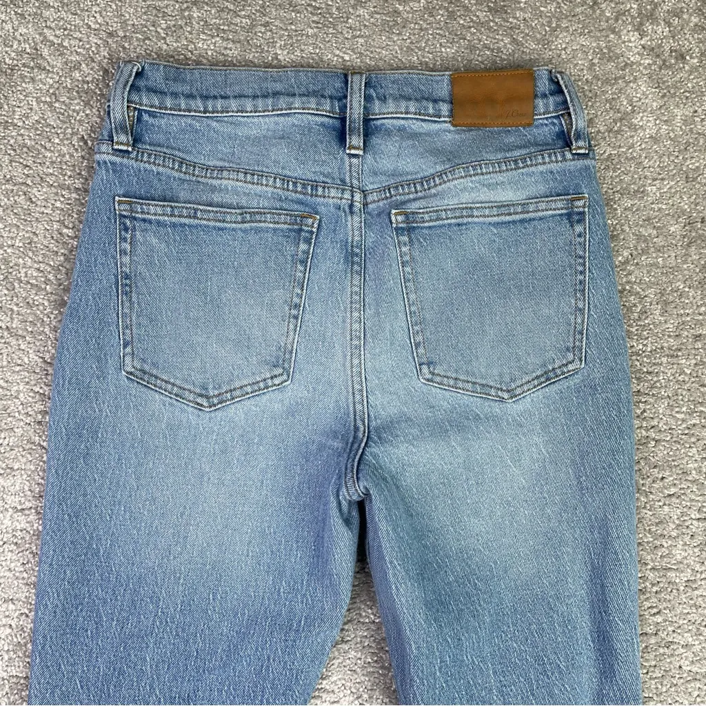 J. Crew Jeans Women’s 27 Blue Demi Boot Crop High Rise Button Fly Raw Hem - Image 8