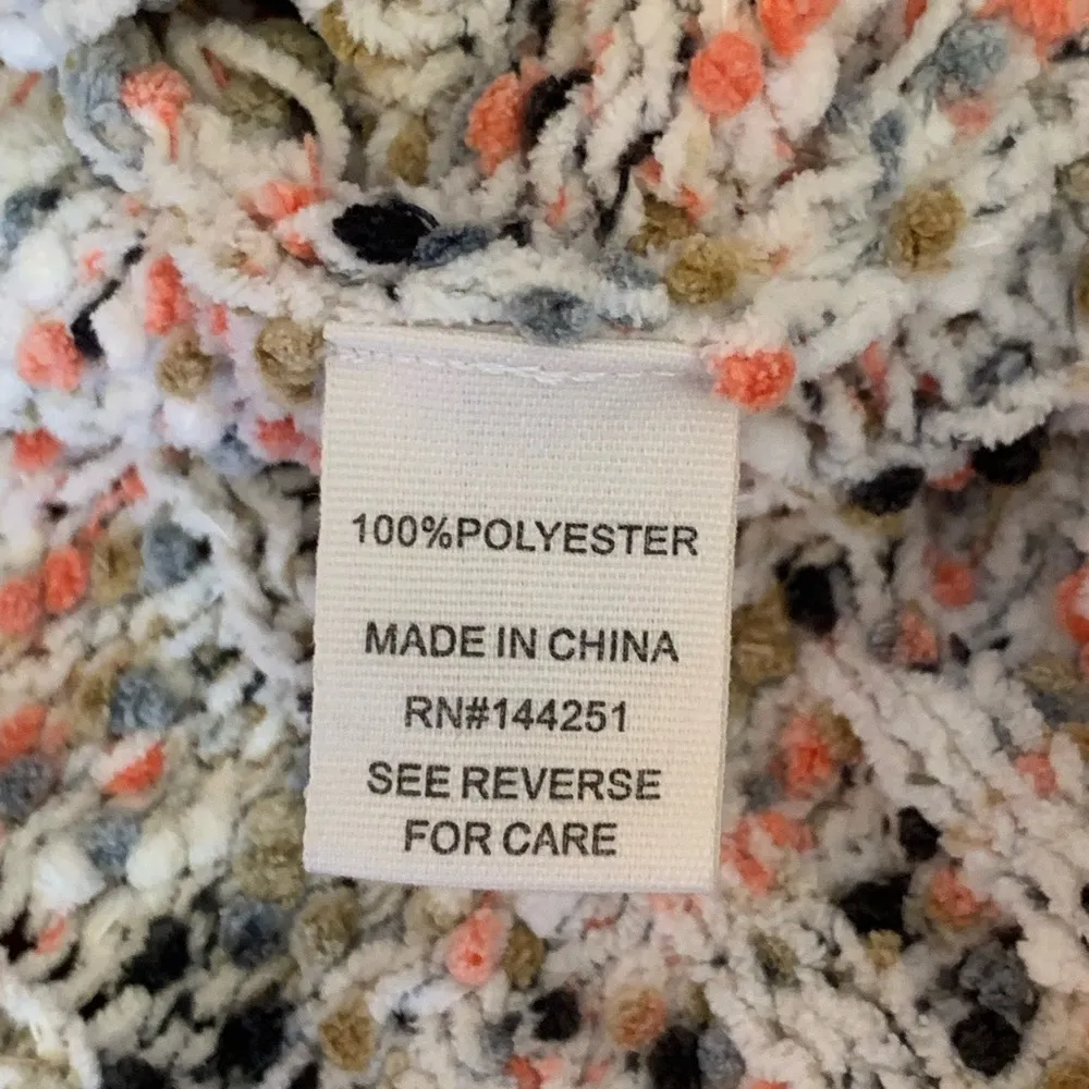 moon & madison Chunky Knit Cowl Neck Sweater Large Multi color Confetti Knit White - Image 3