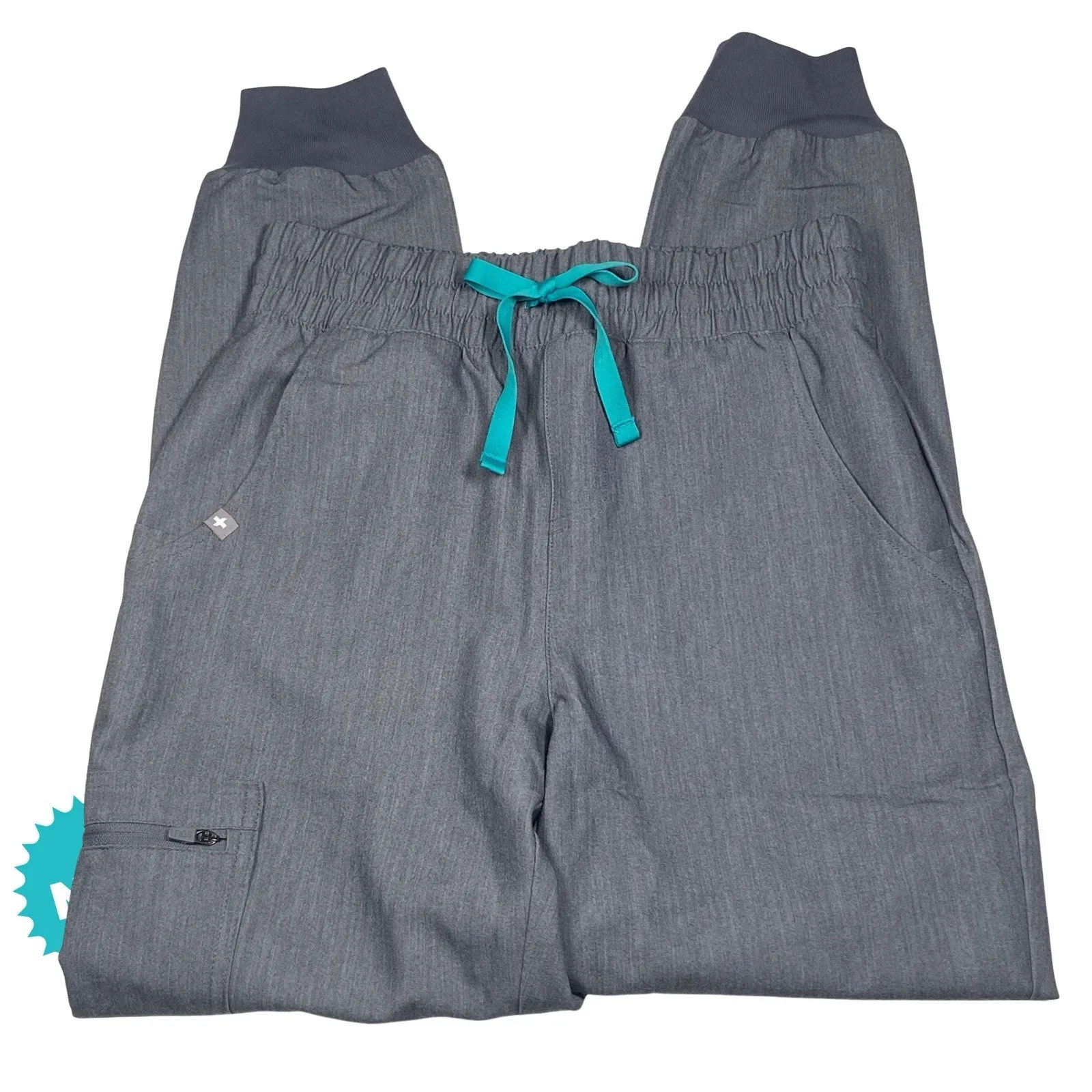 Figs Scrub Pants Women XS Petite Gray High Waisted Zamora Jogger NWT Medical - Image 2