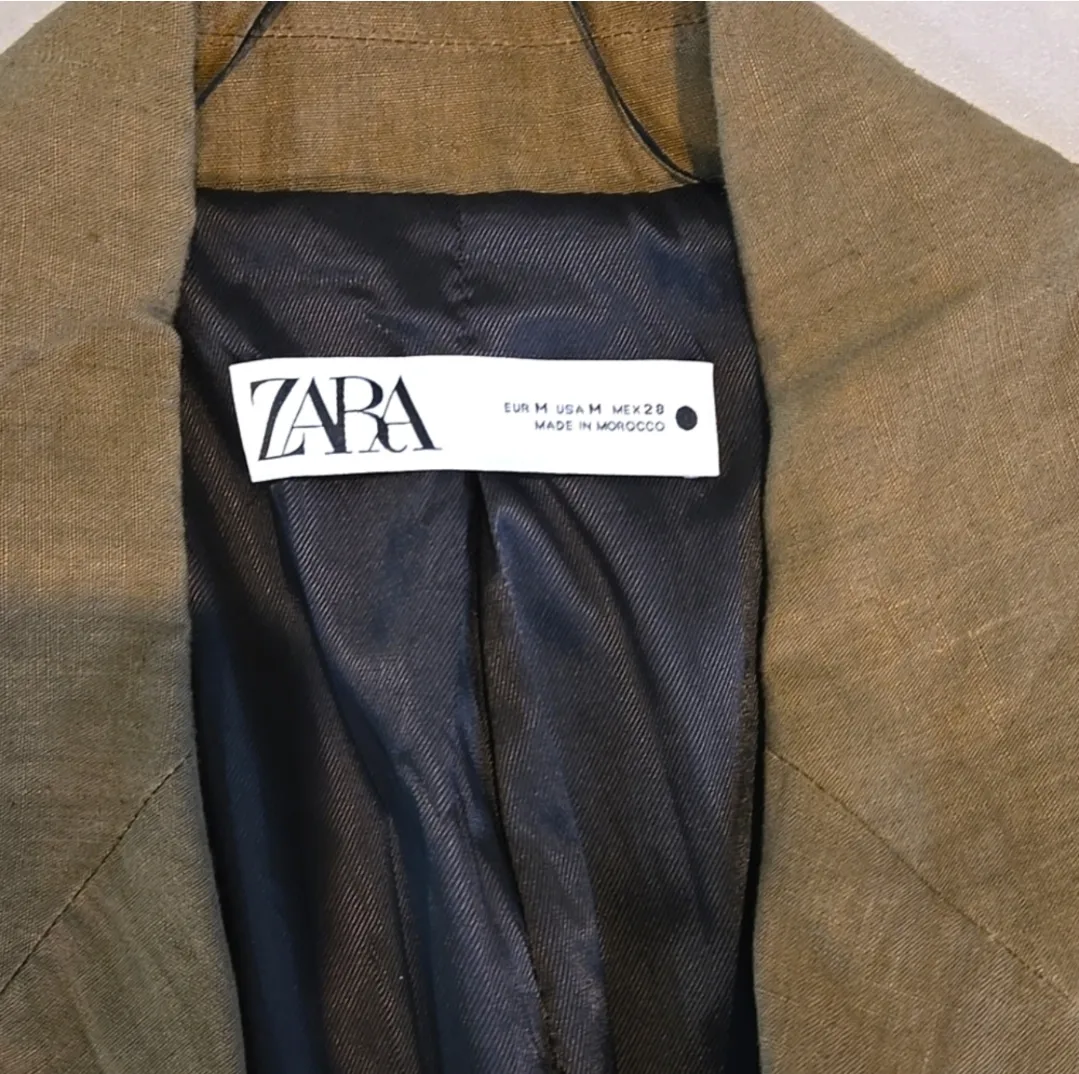 Zara Khaki Elegant Woman's Blazer/ Dress Jacket - Image 4