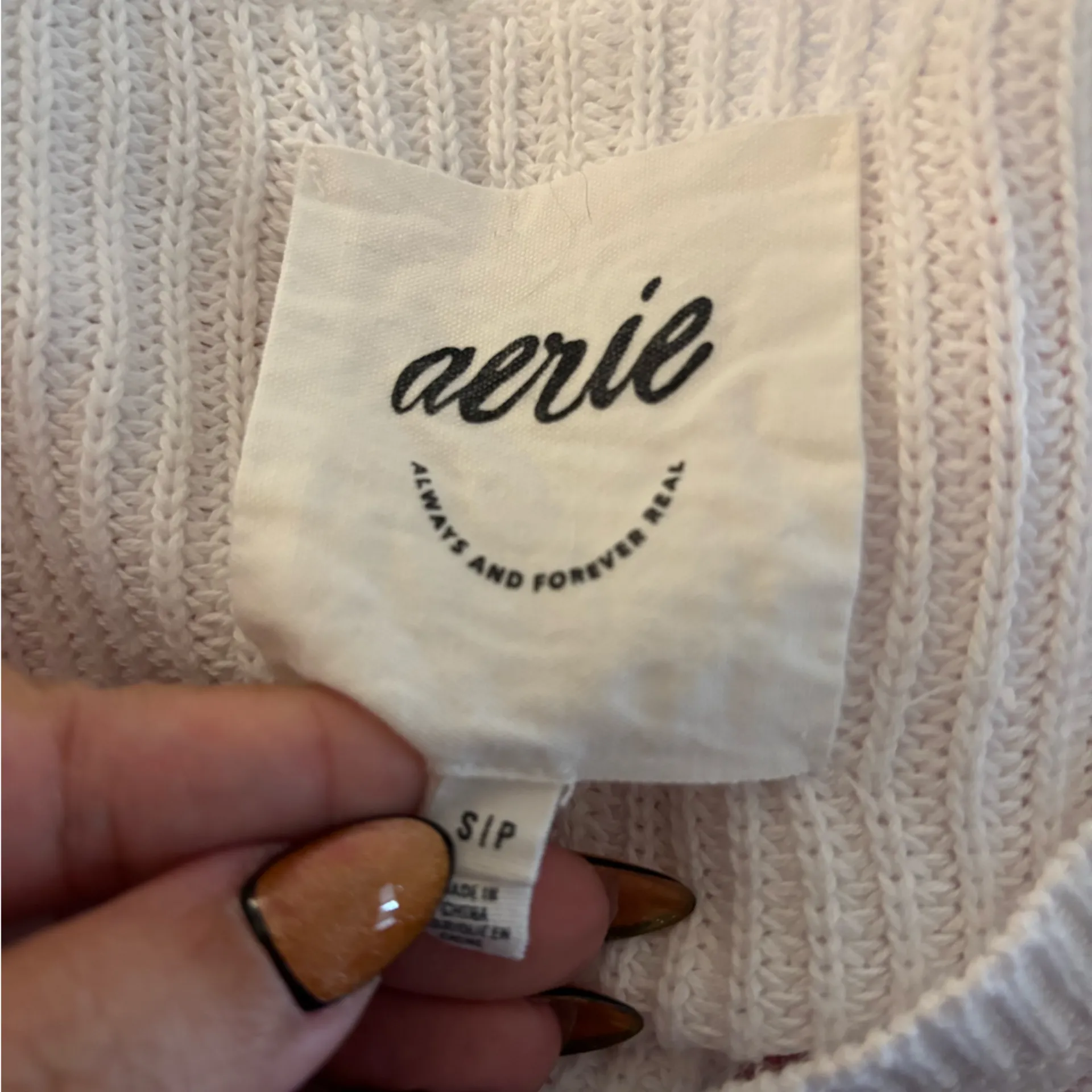 Aerie Knit Striped Cropped Sweater Size Small - Image 3