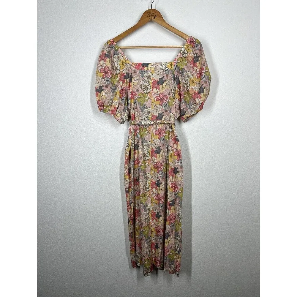 J. Crew Cottage Dress Liberty Mauvey Floral Print Small S Puff Sleeves - Image 5