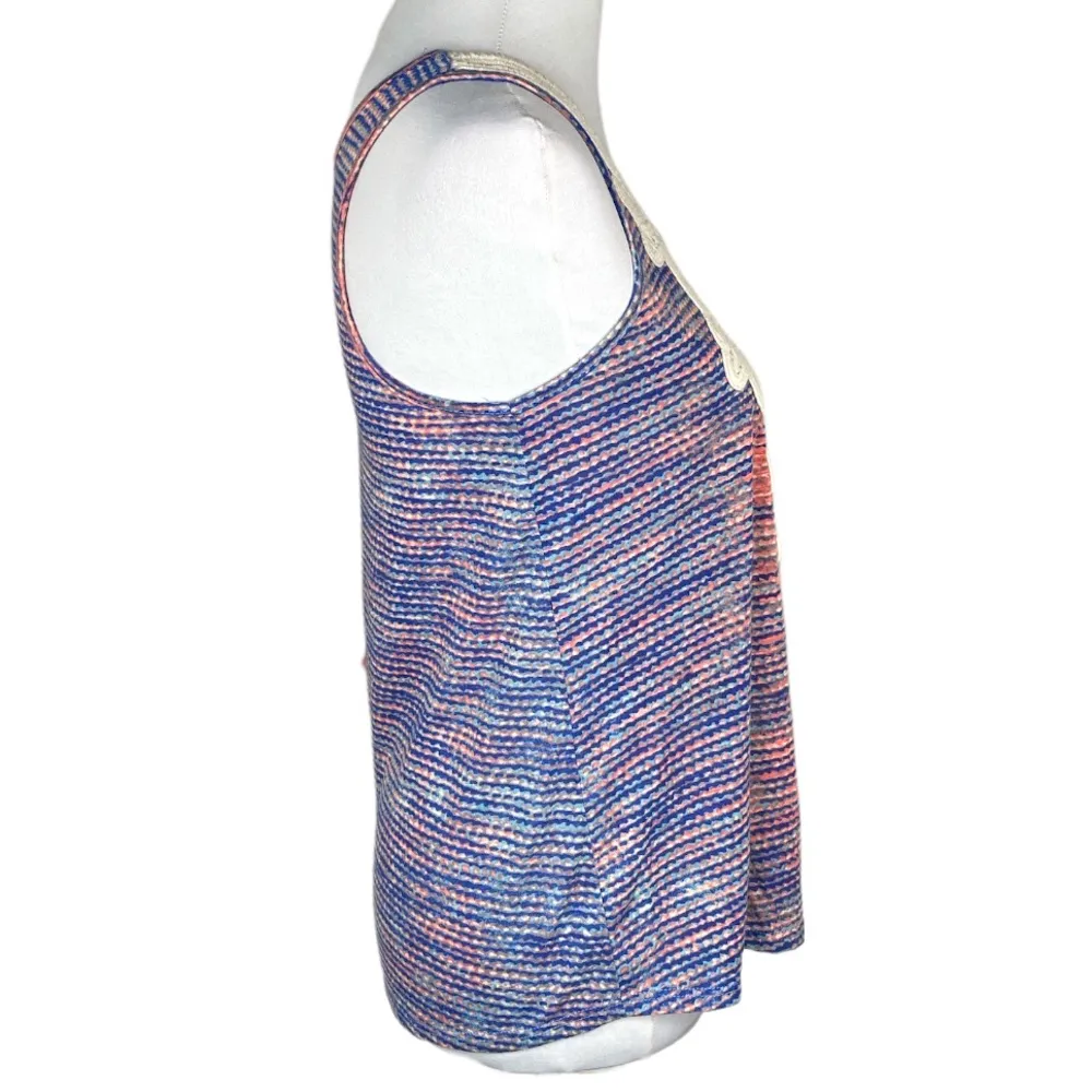 Mairices Patterned Tank Top Blue Pink Size Small - Image 3