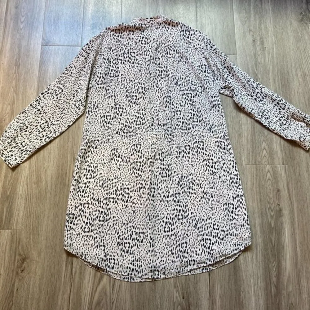 Rebecca Taylor 100% Silk Leopard Print Shirt Dress Size 12 NWOT - Image 10