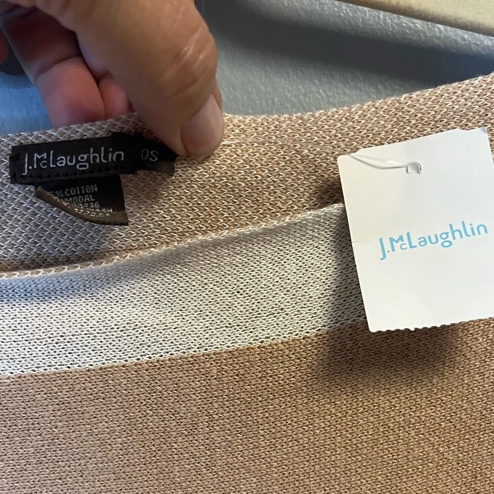 J. McLaughlin Knit Maud Poncho in Latte & Heathered Oatmeal One Size NWT - Image 10