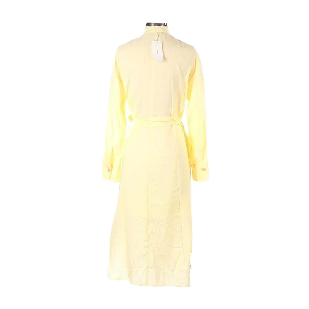 NWT Vince Belted Button Down Midi in Sun Creme Yellow Lightweight Shirt Dress S - Image 2