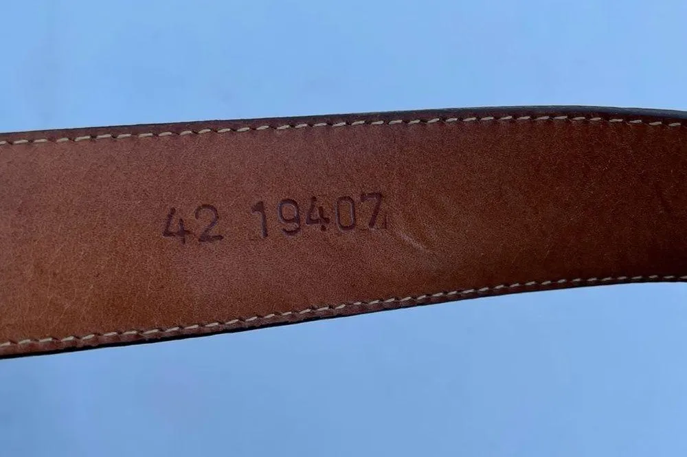 Brighton ONYX Belt Brown Leather Faux Gator Size 42 - Image 7