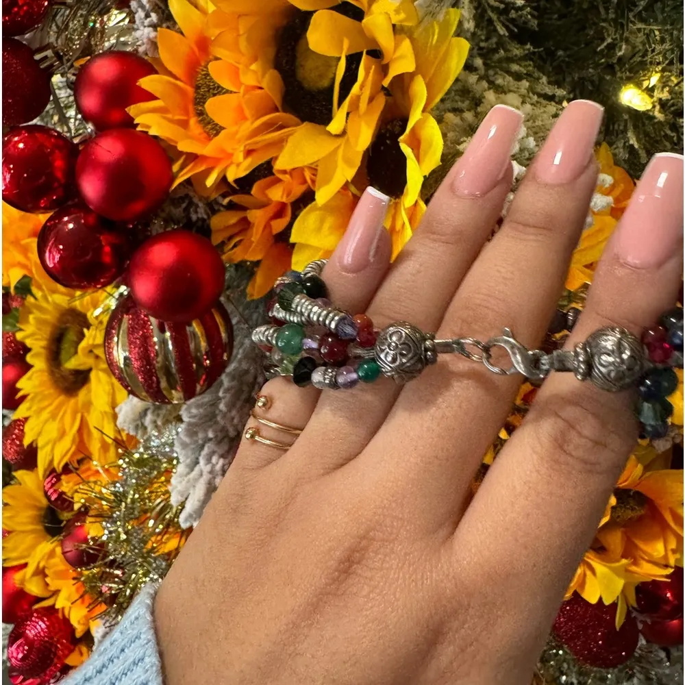 .925 sterling and crystal world handmade bracelet ✨ - Image 5