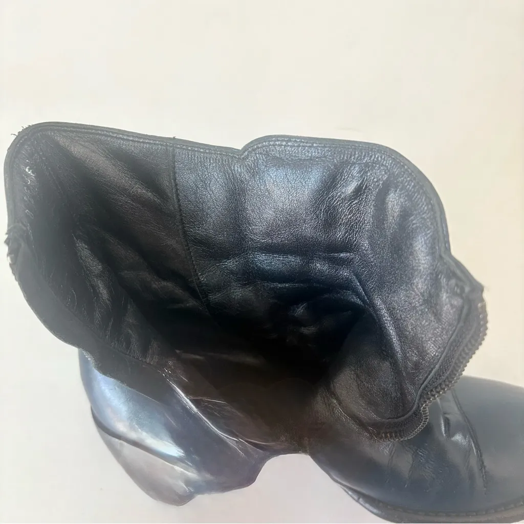 Rocco P. Italy Prussian Blue Leather Ankle Boots Zipper Women's Size 36.5 US 6.5 - Image 10