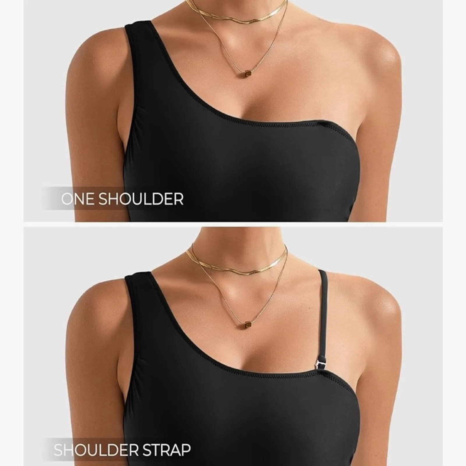 SUUKSESS Women Mesh One Shoulder One Piece Swimsuit Tummy Control NEW Size SMALL Black - Image 4