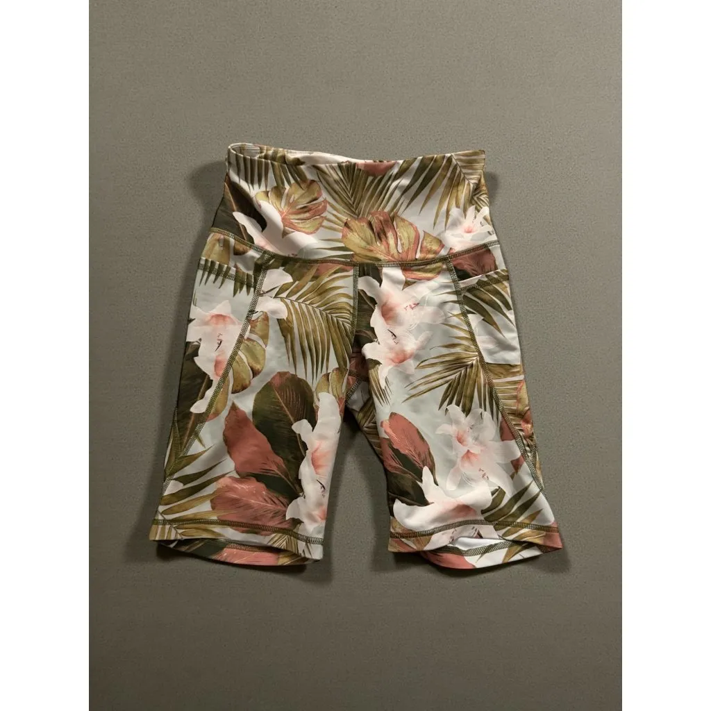 OLD NAVY Active Powersoft Floral Tropical Bike Shorts Size Small - Image 3