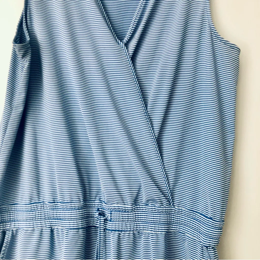 Vineyard Vines Sleeveless Sankaty Romper Cover-Up Blue White Women’s Size XL - Image 3