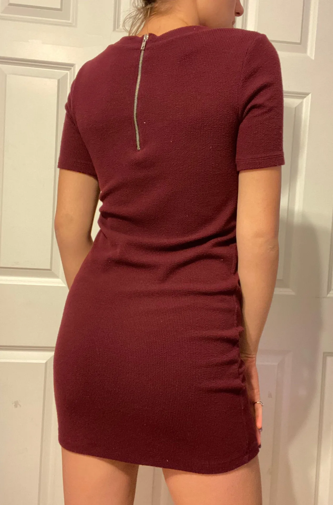 Forever 21 Maroon Ribbed Dress - Image 2