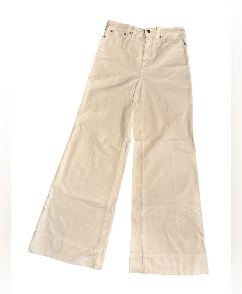 J Crew women’s Wide-leg corduroy trouser ivory Size 32 NWT - Image 3