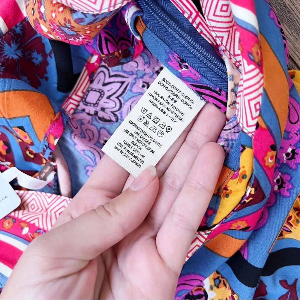 Free People • Maritzah One Piece jumpsuit culotte wide leg romper patchwork boho - Image 12