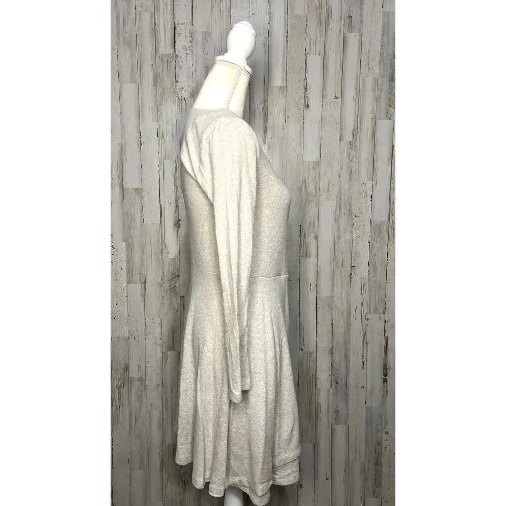 Saturday Sunday Women's Beige Knit Mini Dress V-Neck Long‎ Sleeve Size XS - Image 3