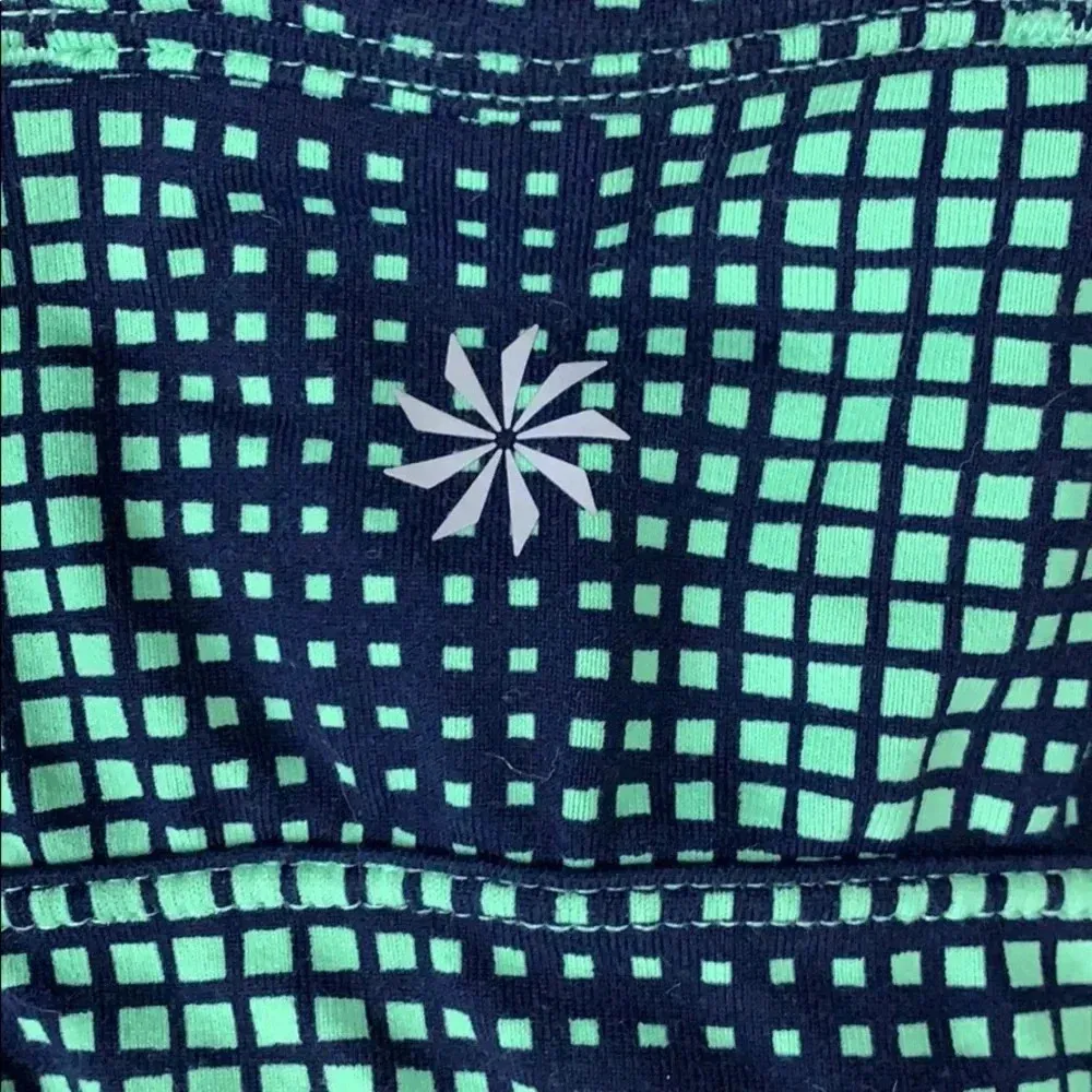 Athleta Teal & Navy Patterned Sports Bra Size S - Image 5