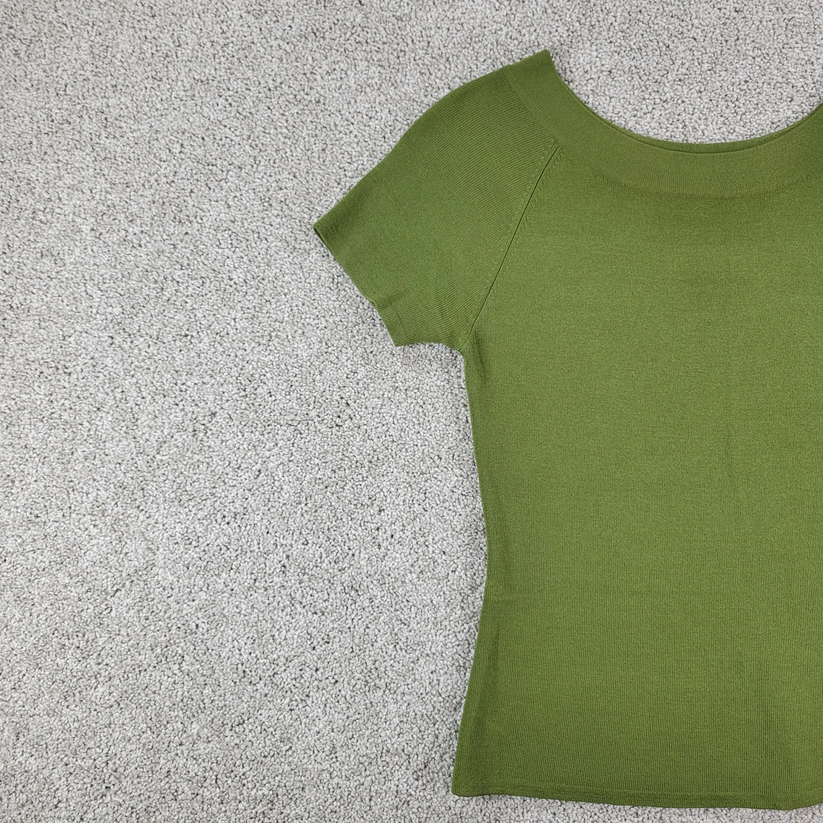 Joseph A Basic Shirt Womens S Green‎ Plain Stretch Fit Pullover Scoop Neck Layer Green - Image 5