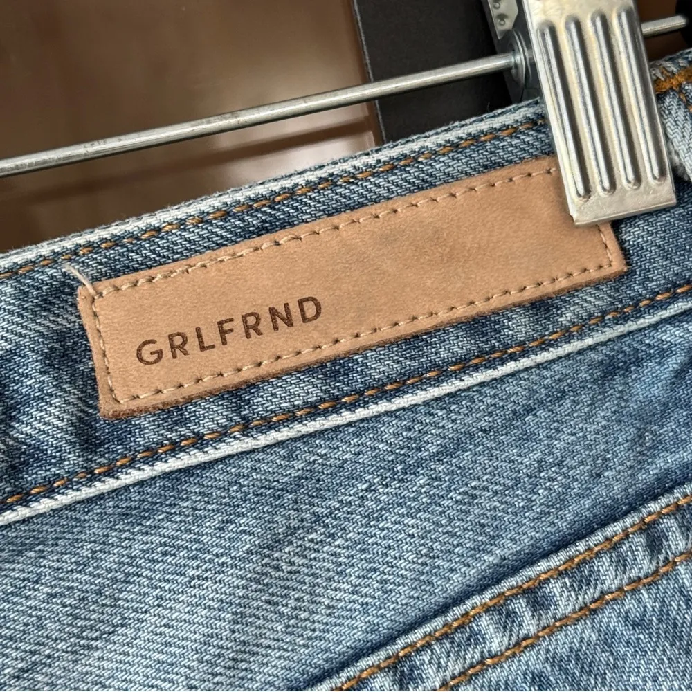 GRLFRND Denim shorts Kerry high rise cuffed distressed light wash raw hem jean - Image 6