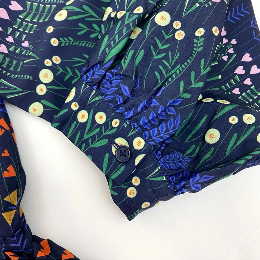 Eloquii Floral Heart Striped Keyhole Boho Bohemian Midi Dress - Image 9