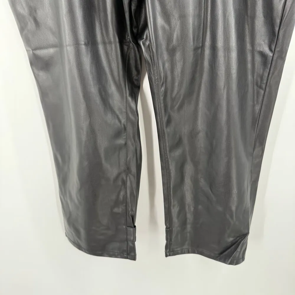 Pistola Pants SZ 24W Tammy High Waist Button Fly Black Faux Leather Trousers NWT - Image 11