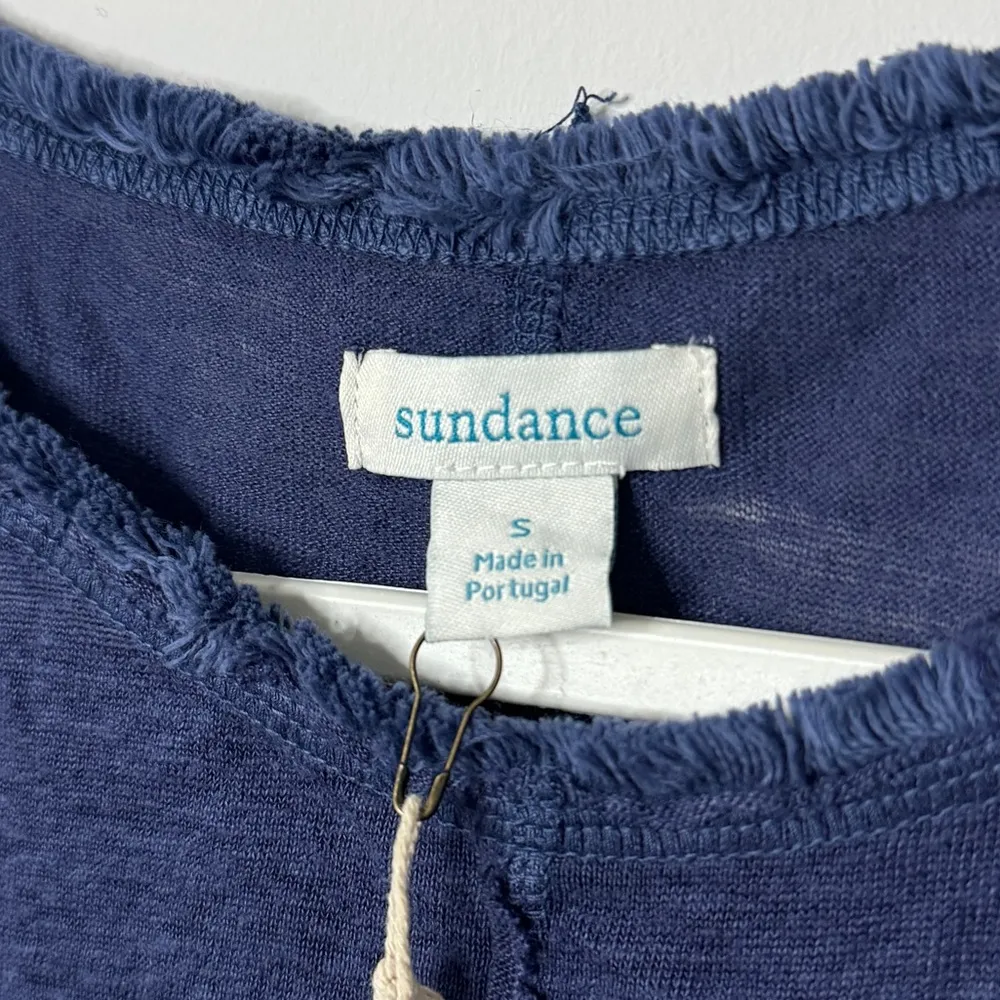 NEW Sundance Everyday Super Soft Linen Dress in Navy Blue Long Sleeve Fall Knit - Image 5