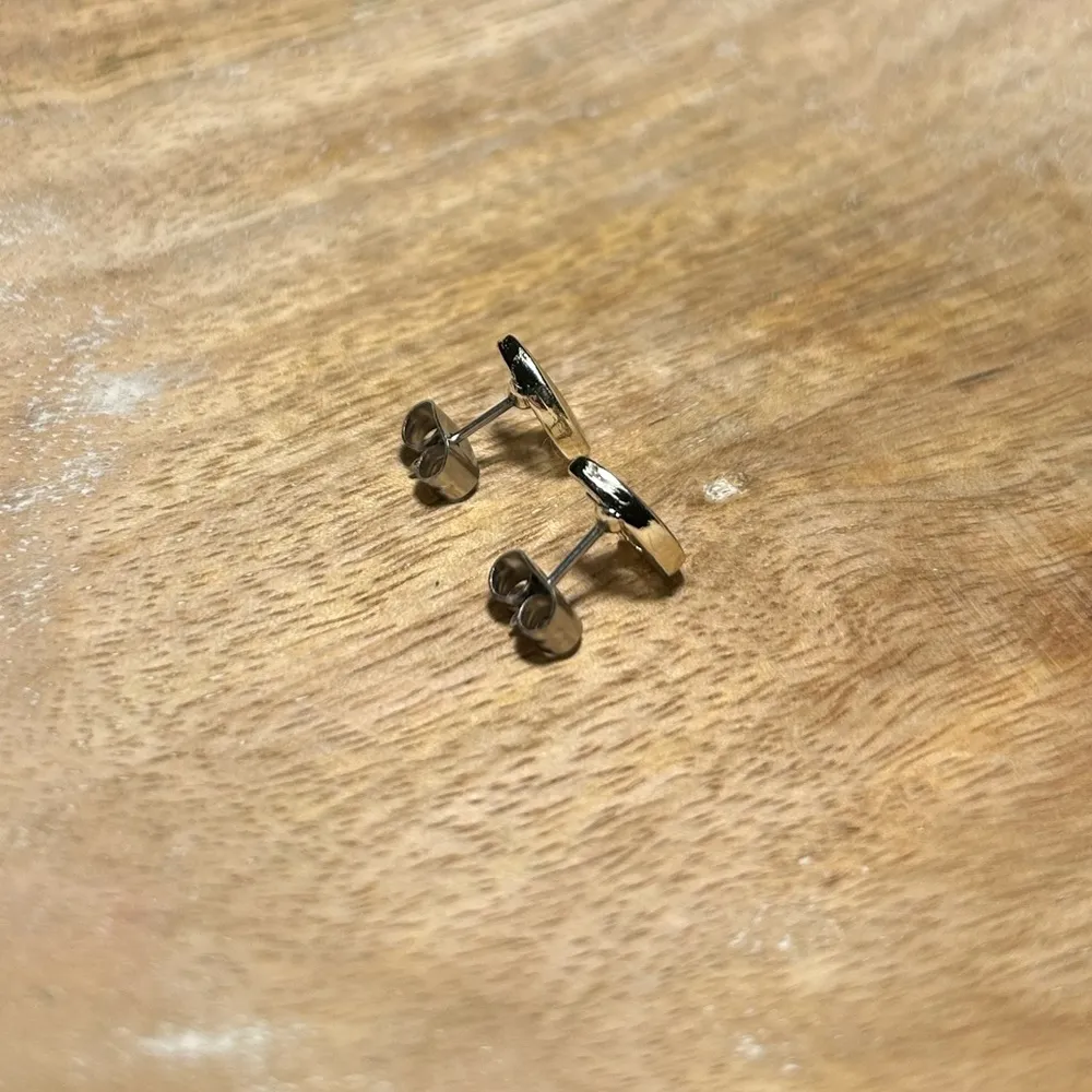 Light Gold Tone Initial “A” Stud Earrings - Image 6