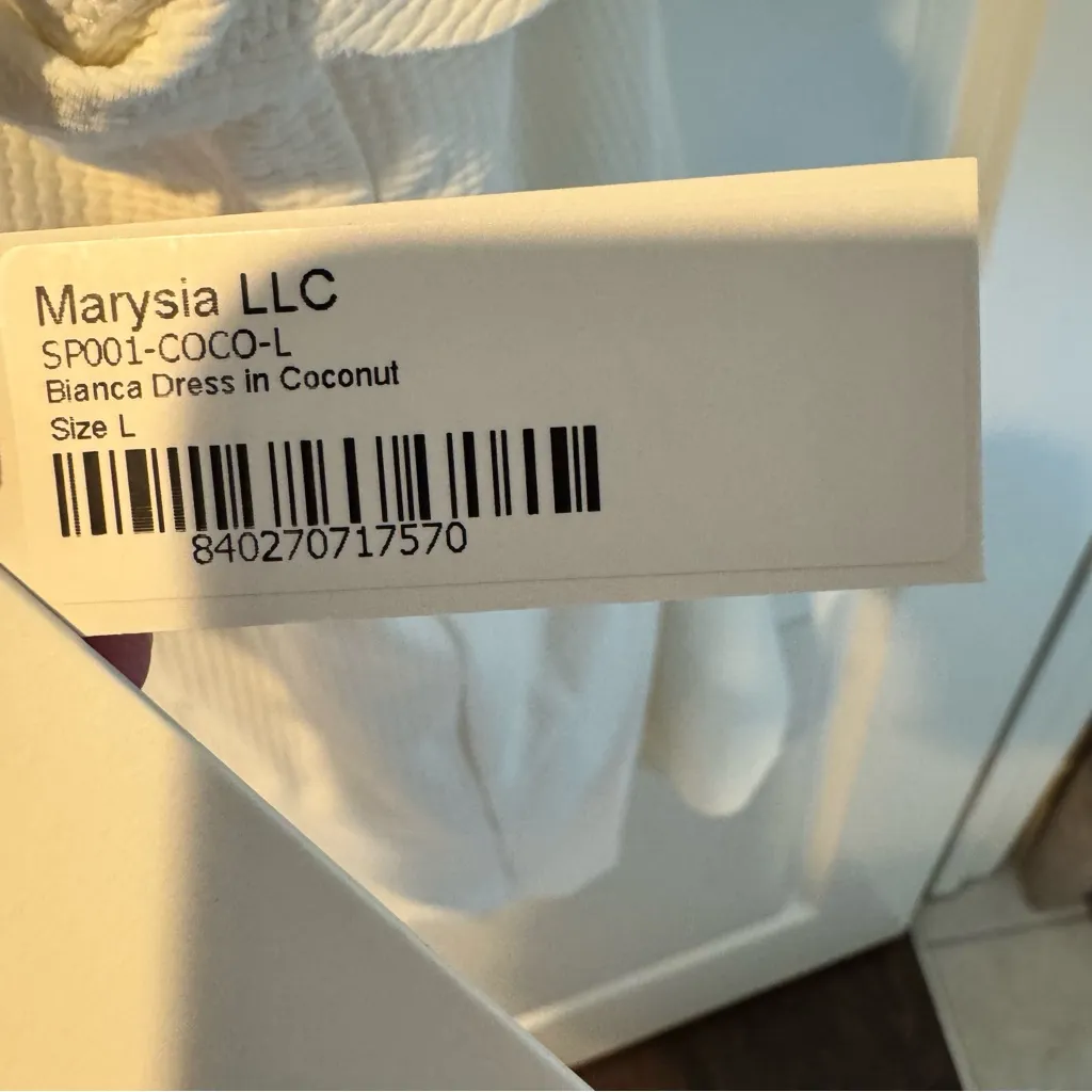 NWT Marysia Bianca Halter Athletic Dress in Coconut White | L Size L - Image 9