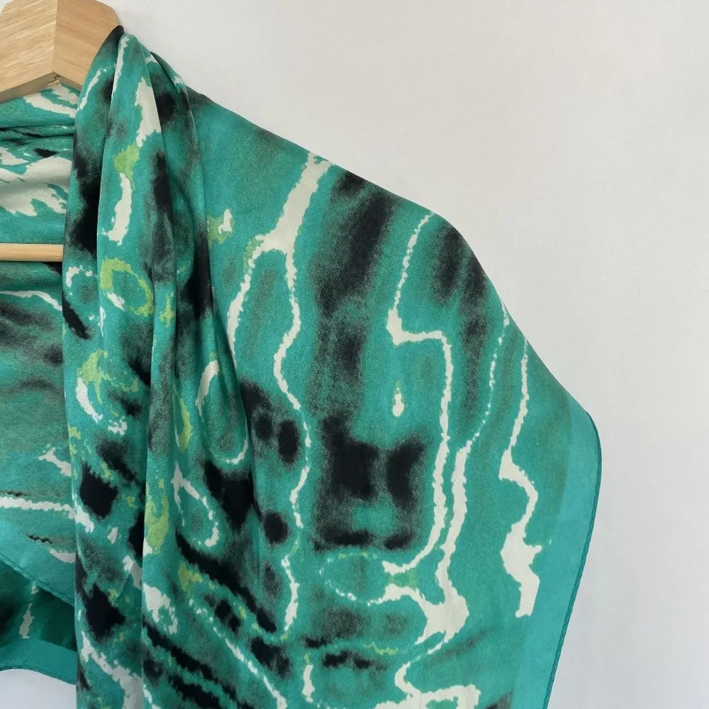 Ivanka Trump Green Abstract Pattern Silk Scarf women's square scarf headscarf - Image 2