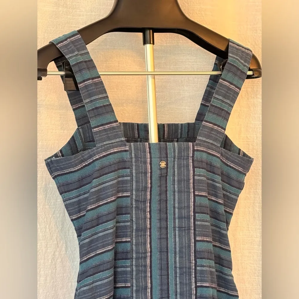 Roxy Women's Sweeter Dreams Pure Cotton Short Dress Teal/Navy Stripes small - Image 8