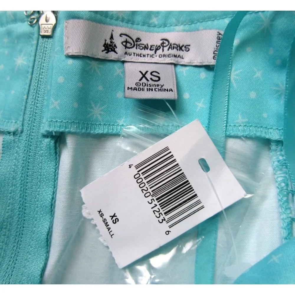 NWT Disney Parks The Dress Shop 'Magic Kingdom' in Teal Cotton Halter Dress XS - Image 4