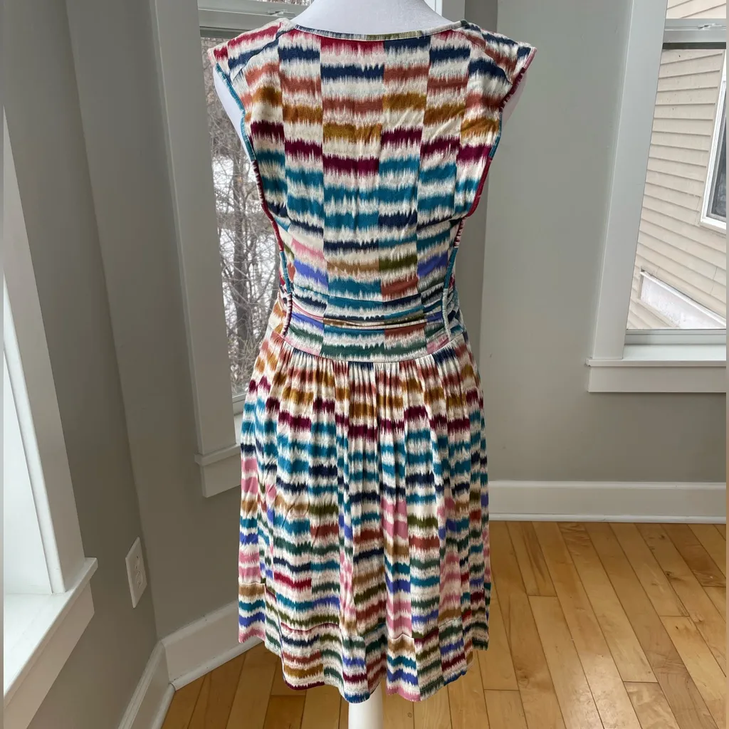 Anthropologie Maeve Rainbow Ikat Print Sleeveless A Line Dress Size Small - Image 4