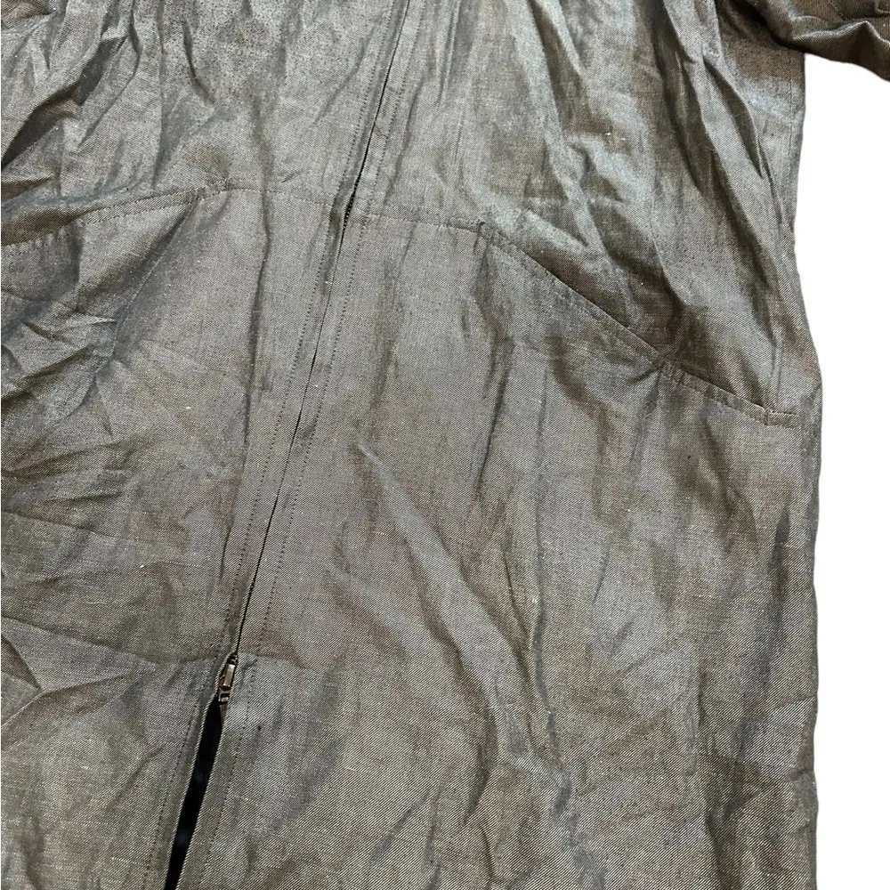 J.Jill  linen chambray full zip long coat - Image 4